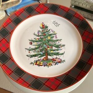 Spode Christmas Tree Tartan Buffet Plate – 12″ – New in Box